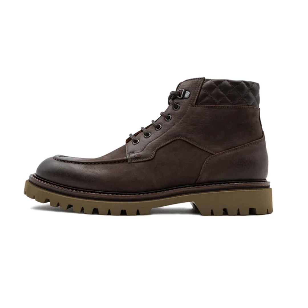 Botas de Cuero Marr贸n oscuro para Hombre con Suela Gruesa y Costuras Reforzadas - Imagen 4