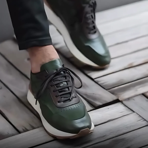 Zapatillas de cuero con suelas ergonómicas antideslizante para hombre