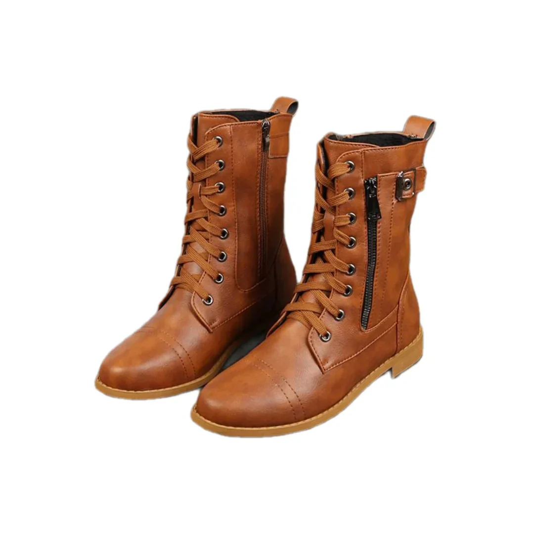 Botas de Estilo Cl谩sico con Plataforma y Suela Robusta para Mujer