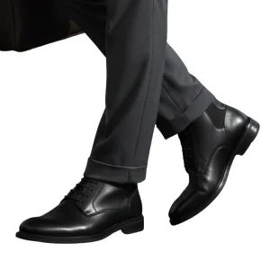 Bota de cuero con elástico lateral para hombre