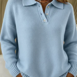 Elara | Suéter Polo de Punto Premium