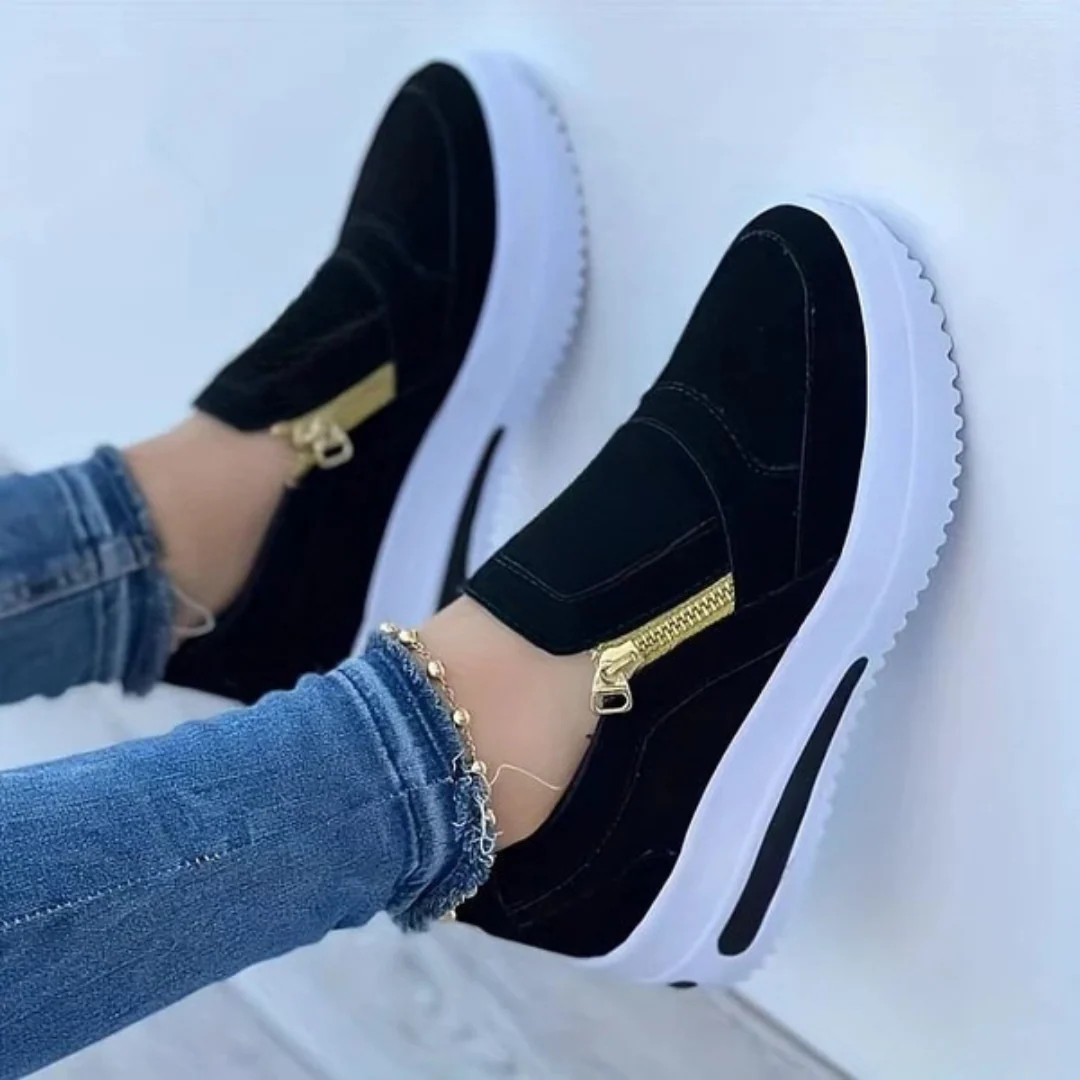 Zapatillas de mujer ligeras y c贸modas con cremallera lateral - Imagen 7