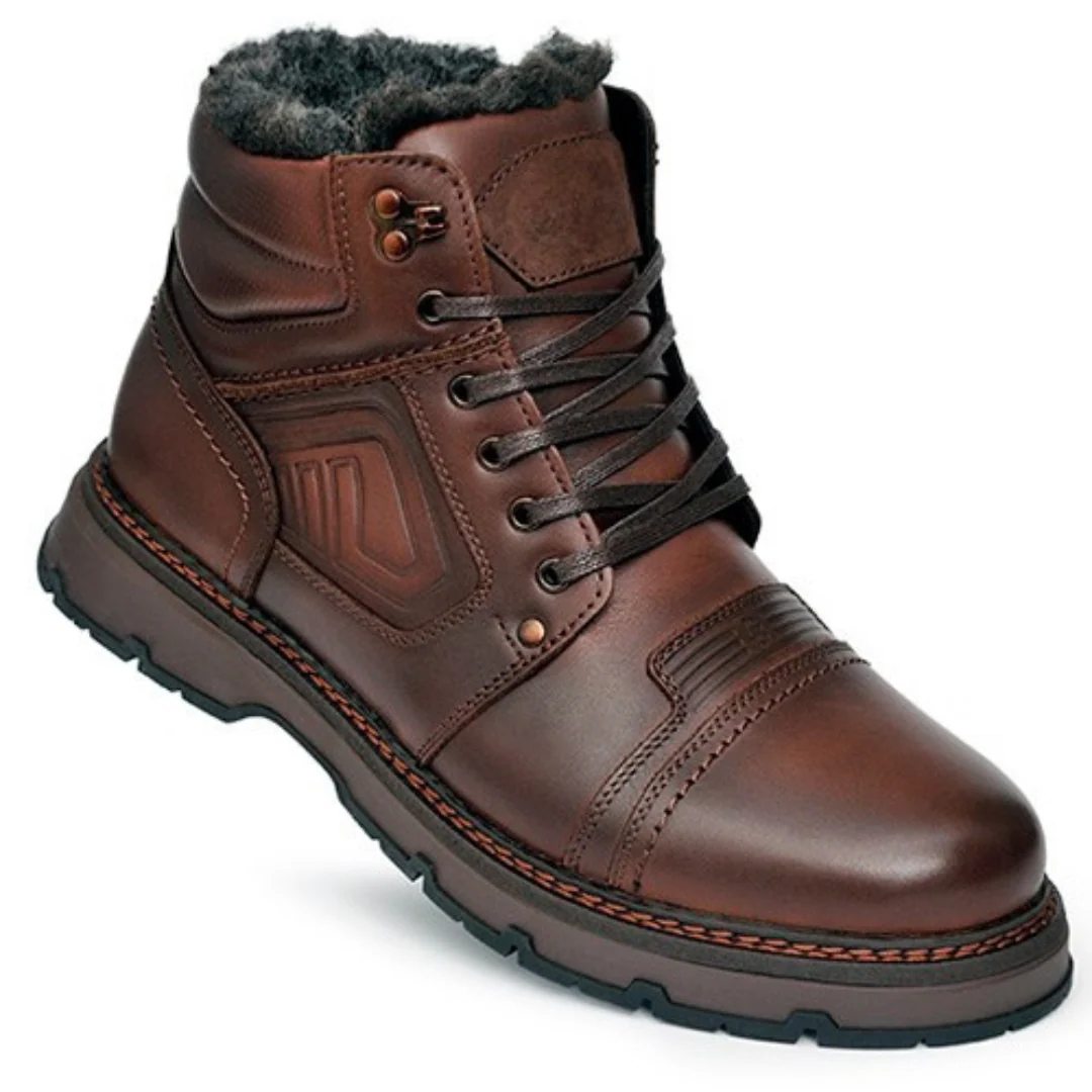Botas de invierno para hombre de cuero auténtico marrón® - Imagen 4