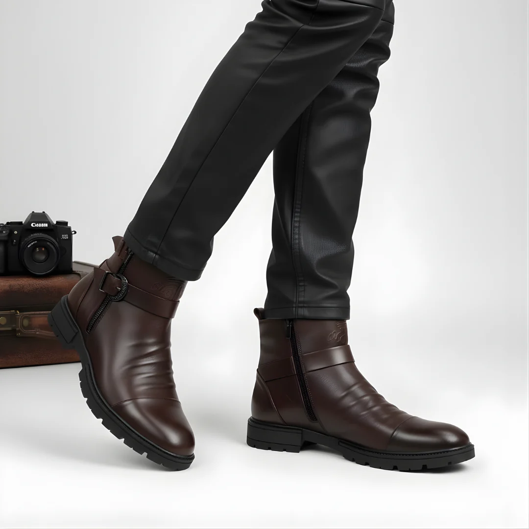 Botas de cuero con estilo elegante y moderno para hombre - Imagen 4