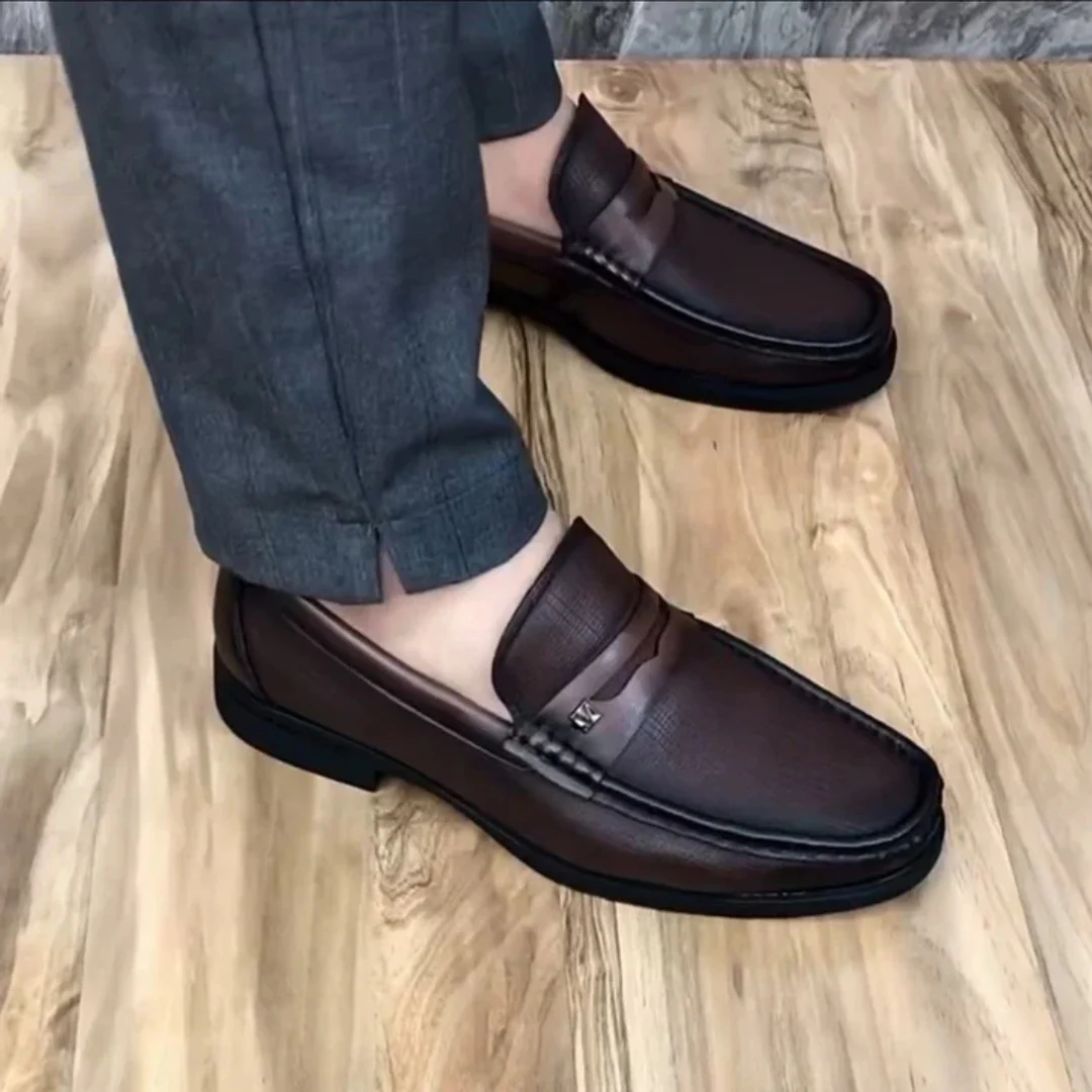 Zapatos de cuero genuino para hombre con acabado de alta calidad庐