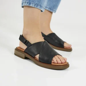 Sandalias de piel bicolor