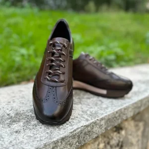 Zapatos deportivos casuales de cuero genuino retro para hombre