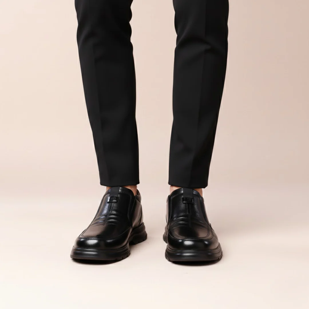 Zapato de Cuero Premium con Interior T茅rmico para Hombre