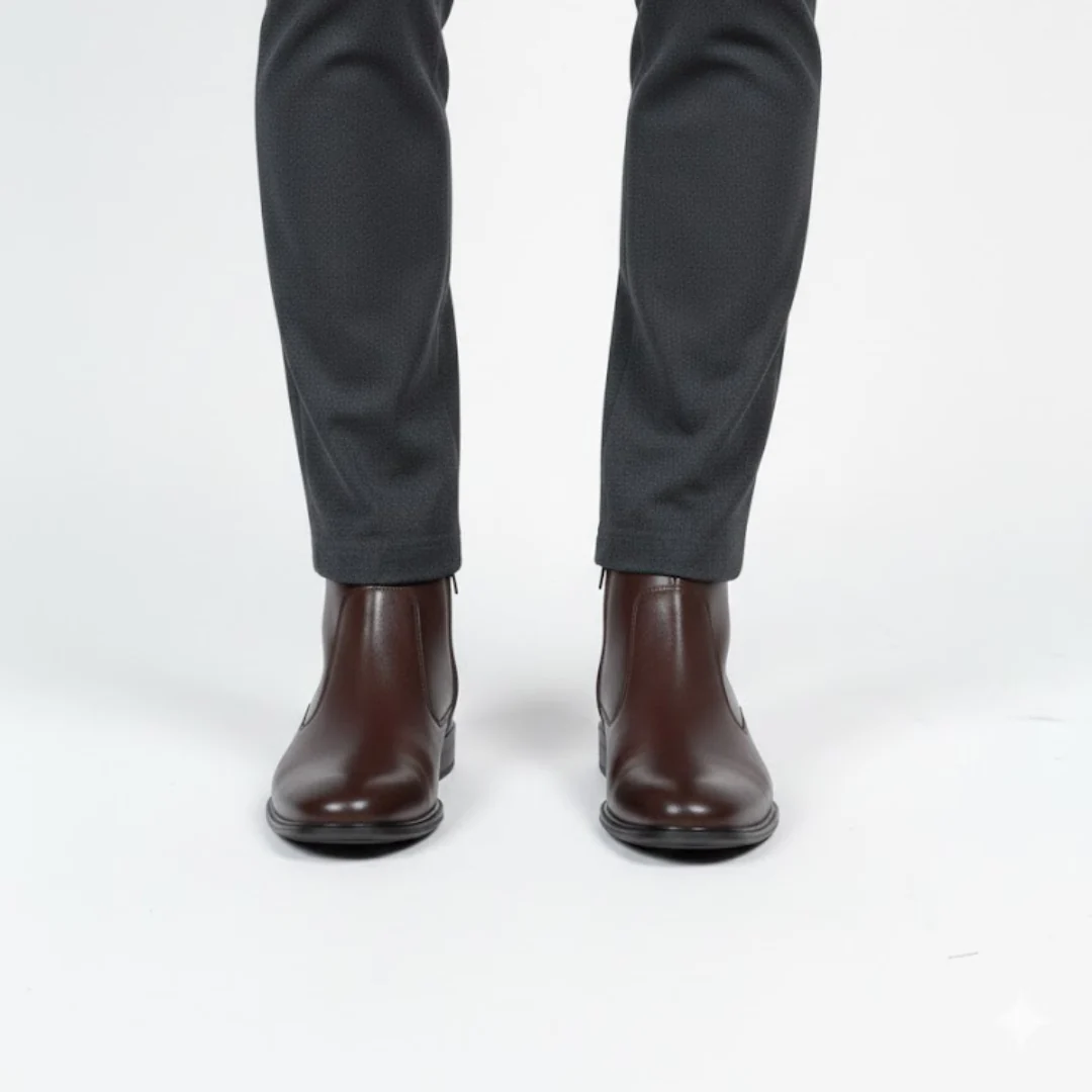 Botas de piel con dise帽o ergon贸mico para hombre