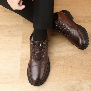 Zapatos de invierno de piel con suela de máxima adherencia para hombre