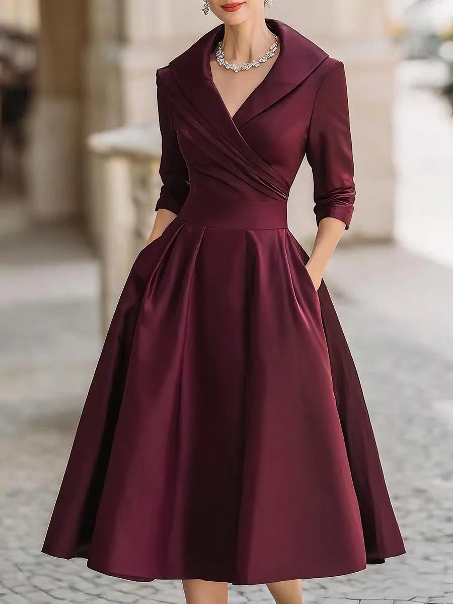 Dharmay | Elegante vestido midi de manga larga - Imagen 4