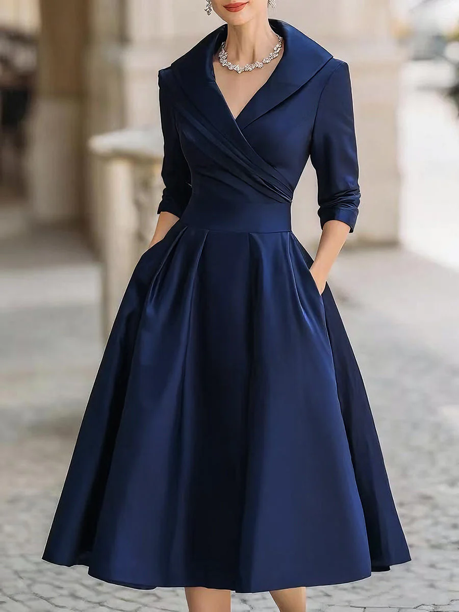 Dharmay | Elegante vestido midi de manga larga - Imagen 3