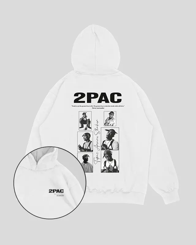 Hoodie Blanco Classic 2pac (UNISEX)