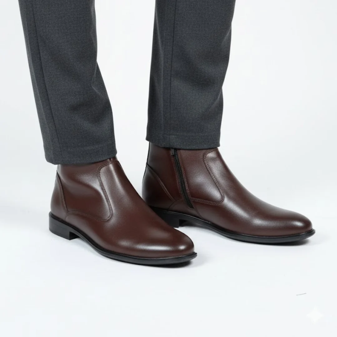 Botas de piel con dise帽o ergon贸mico para hombre - Imagen 3