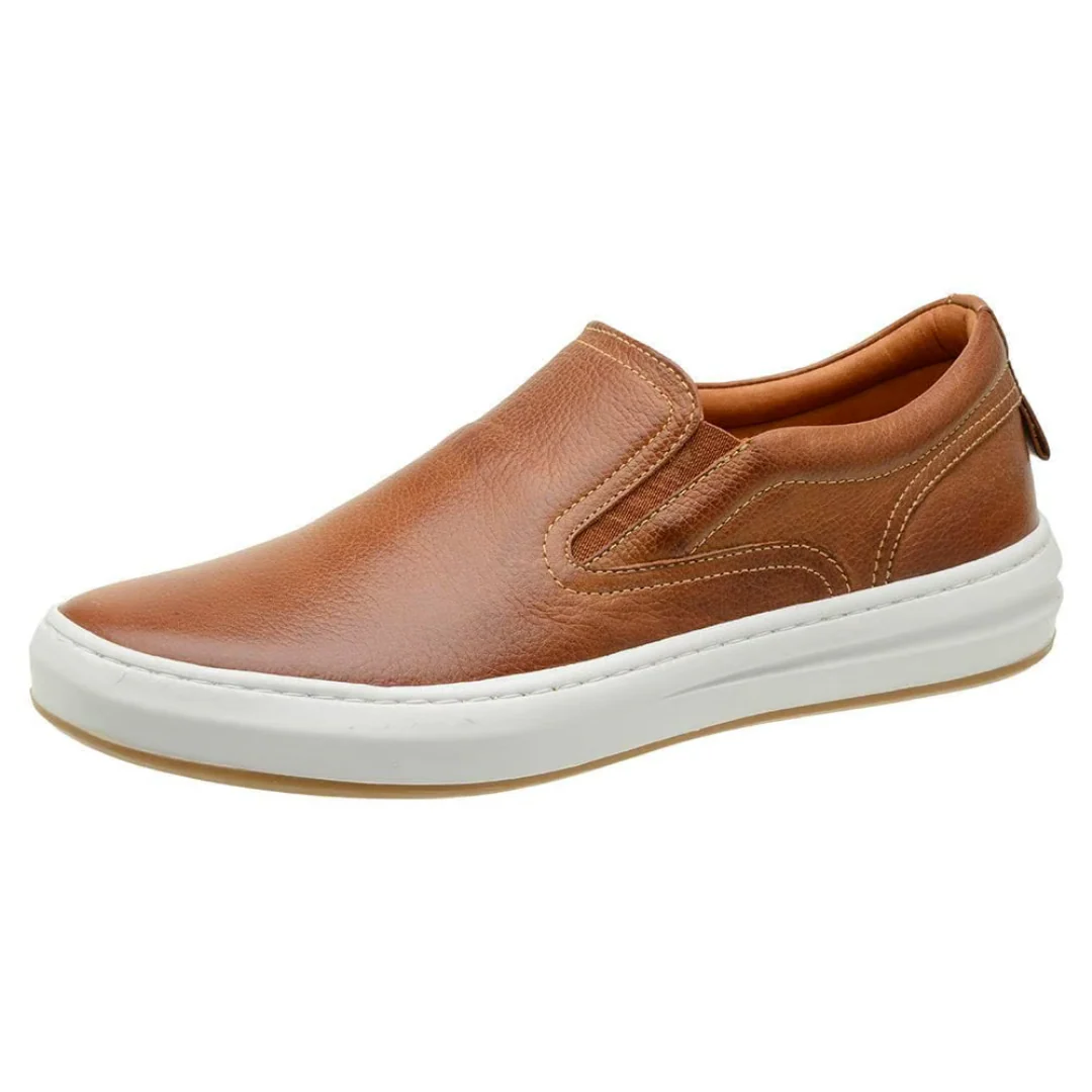 Mocasines Slip-On de cuero con dise帽o casual para hombre - Imagen 3