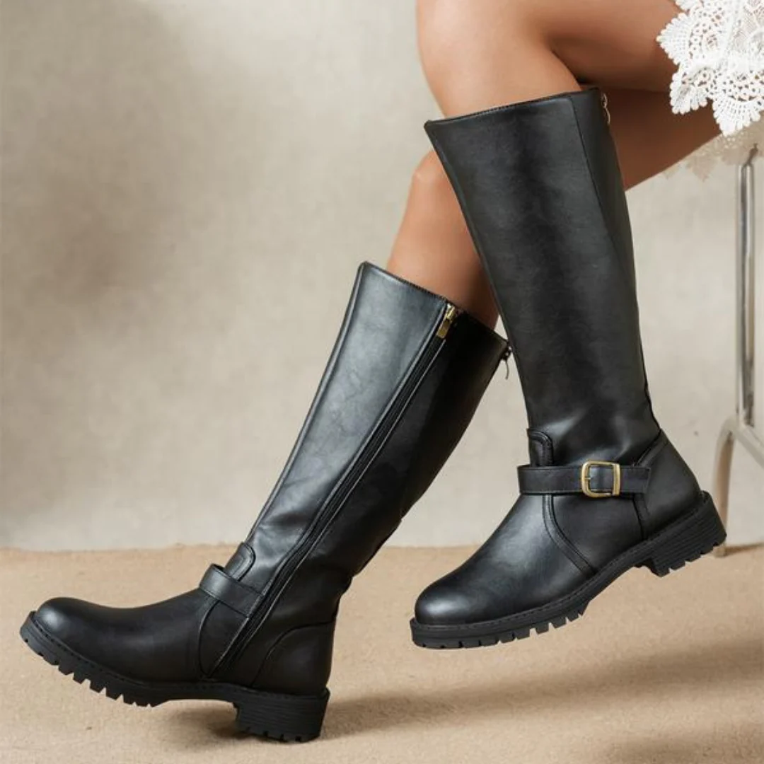 Botas Altas Botas Ortop茅dicas de Cuero Suave para Mujer庐