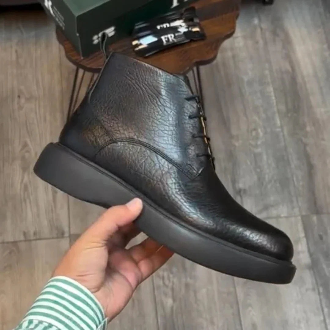Botas en Cuero de Textura Rugosa para Hombre - Imagen 3