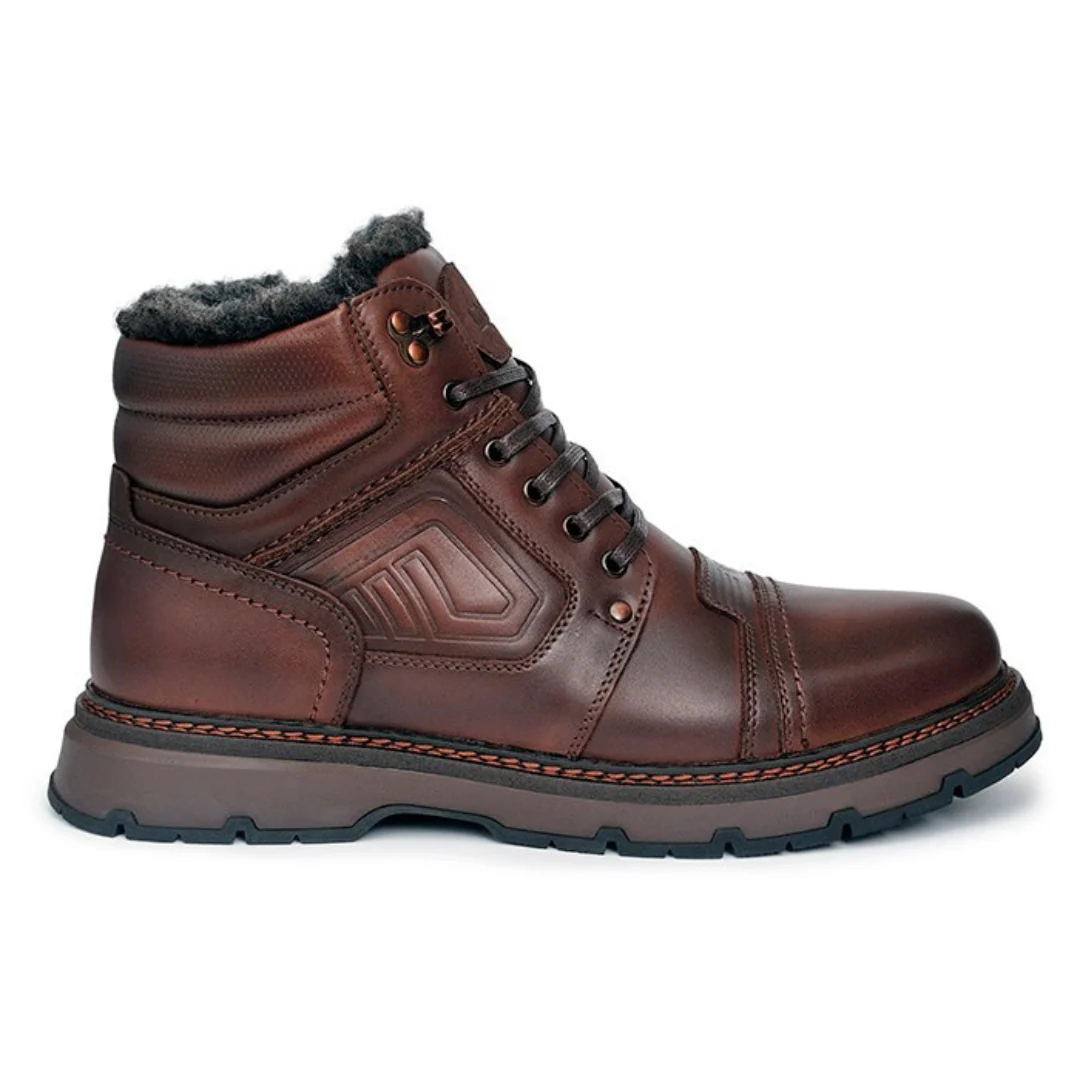 Botas de invierno para hombre de cuero auténtico marrón® - Imagen 5