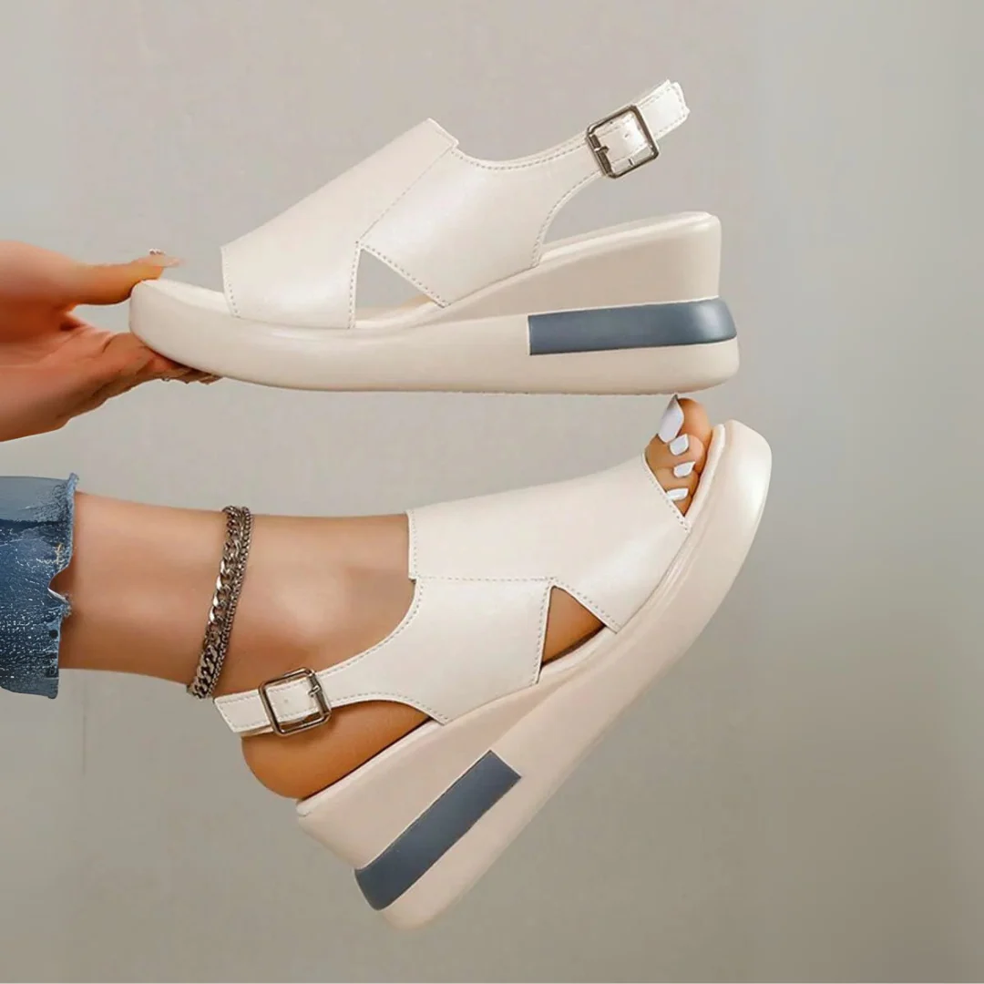 Sandalias Ortop茅dicas Abiertas con Plataforma y Doble Ajuste