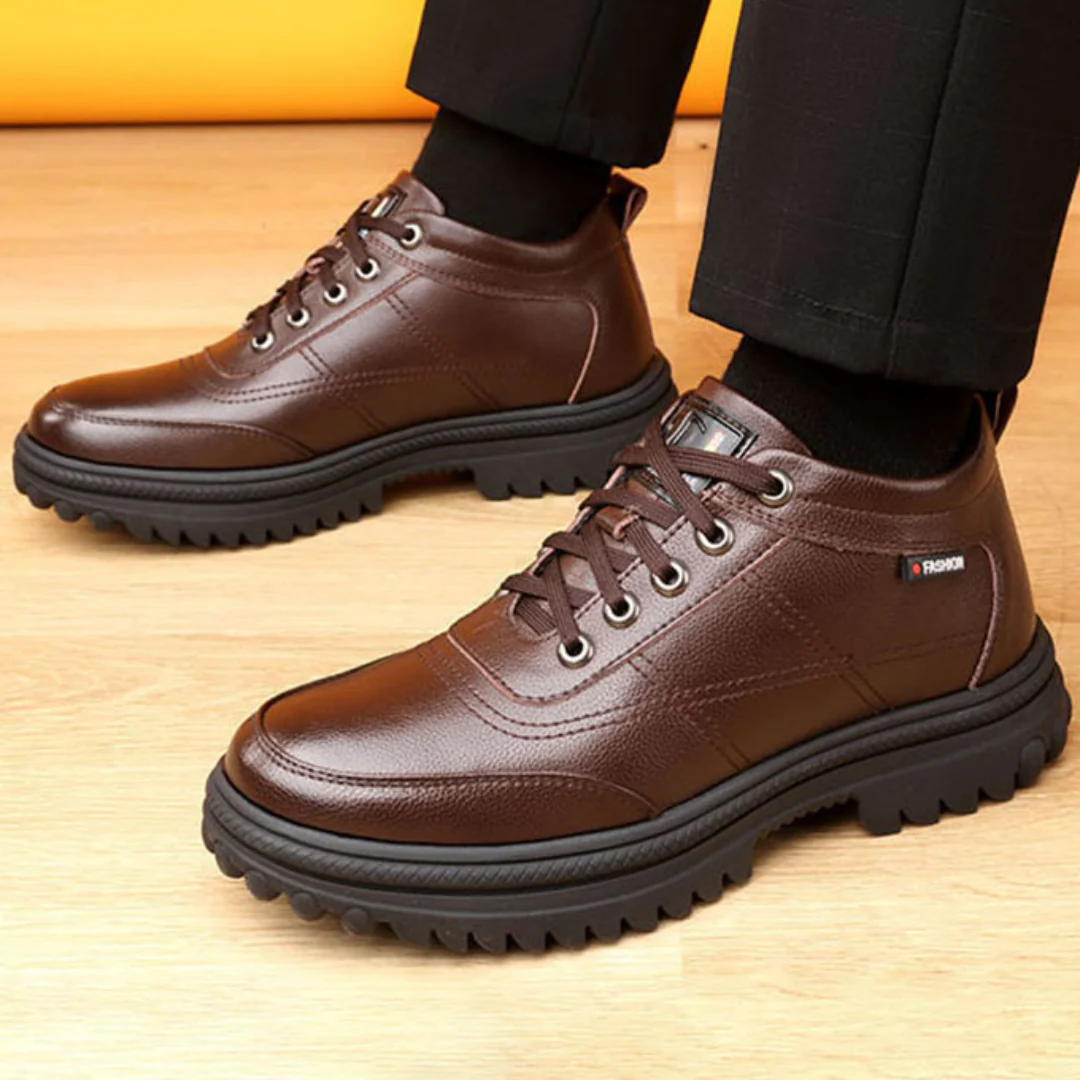 Zapatos de invierno de piel con suela de m谩xima adherencia para hombre - Imagen 3