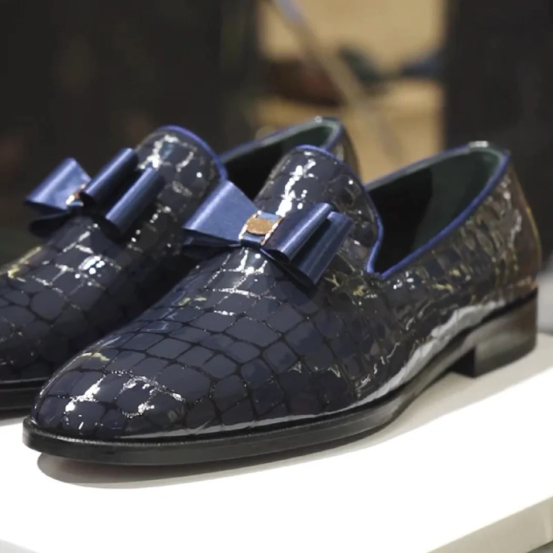 Zapatos de cuero brillante sin cordones con lazo - Imagen 8