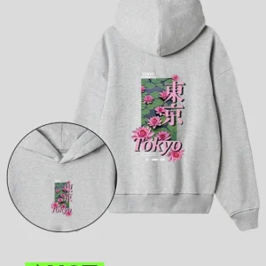 Hoodie gris jasp. Tokyo (UNISEX)