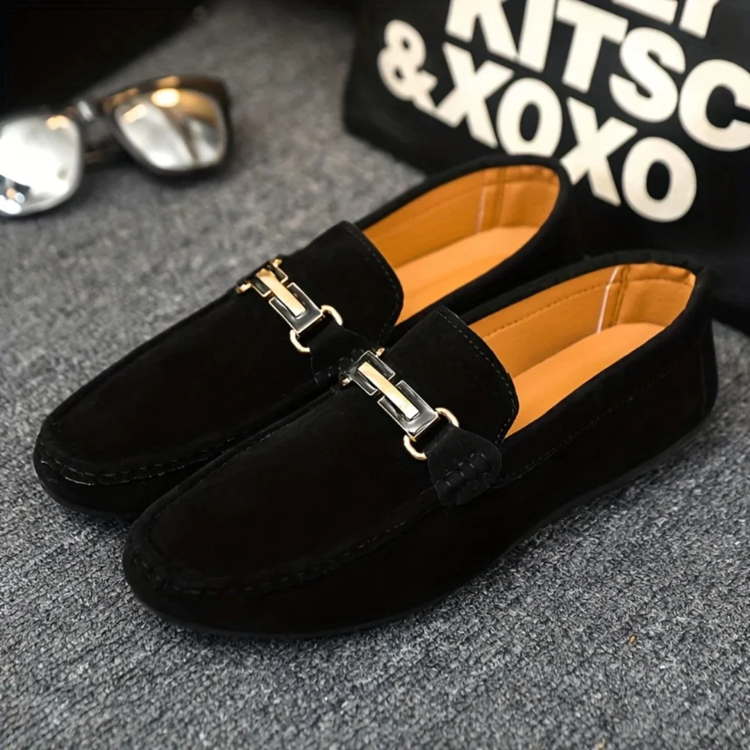 Mocasines Elegantes para Hombre con Hebilla Decorativa