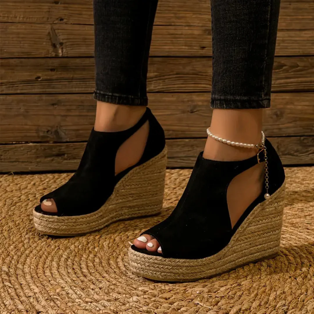 Sandalias de cuña para mujer con acabado elegante y diseño cubierto® - Imagen 4