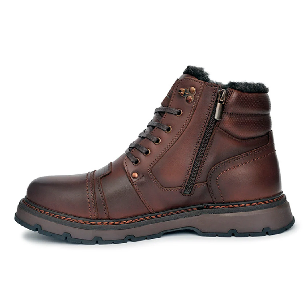 Botas de invierno para hombre de cuero auténtico marrón® - Imagen 6