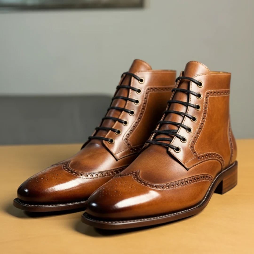 Botas de cuero cl谩sicas y elegantes para hombre庐 - Imagen 4
