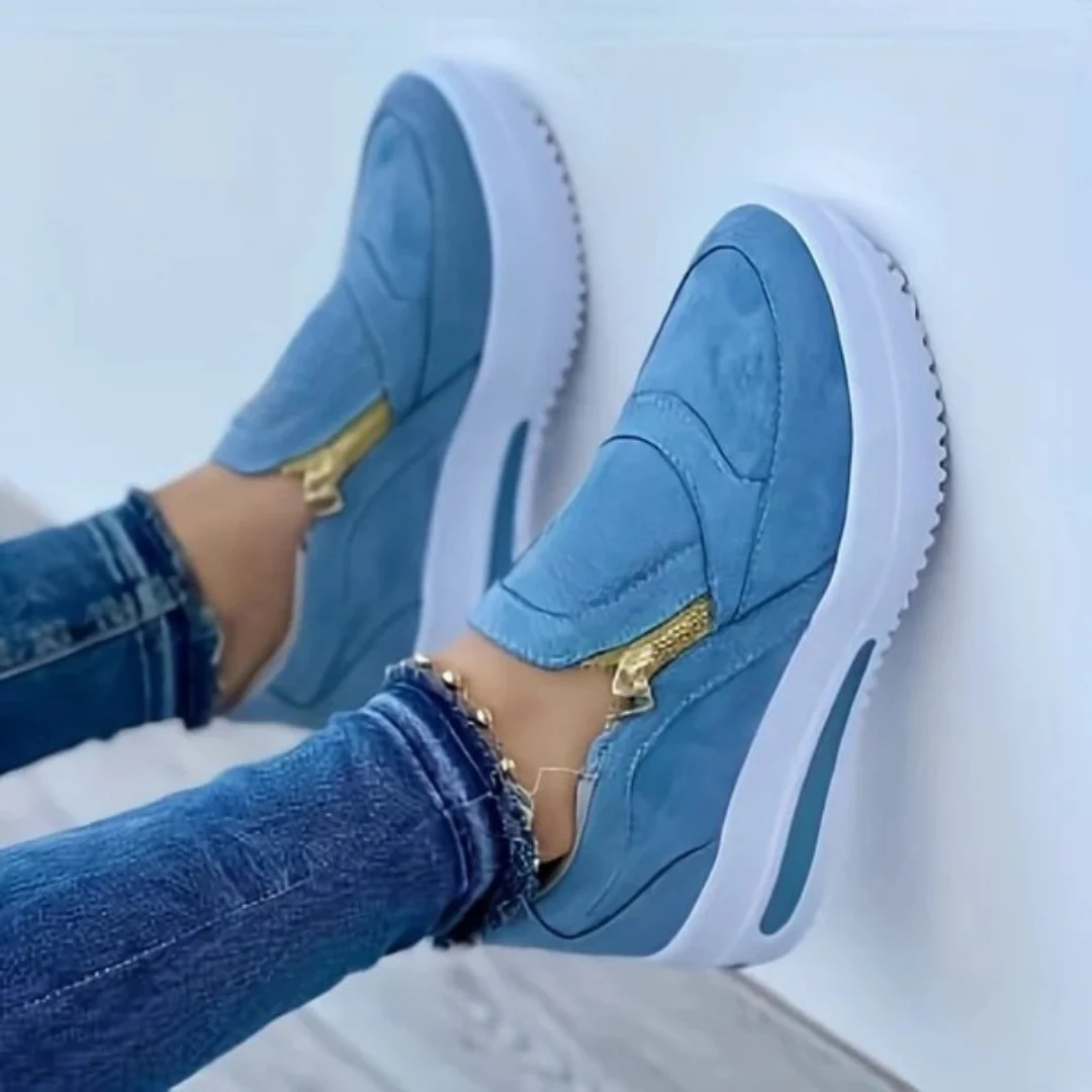 Zapatillas de mujer ligeras y c贸modas con cremallera lateral - Imagen 3