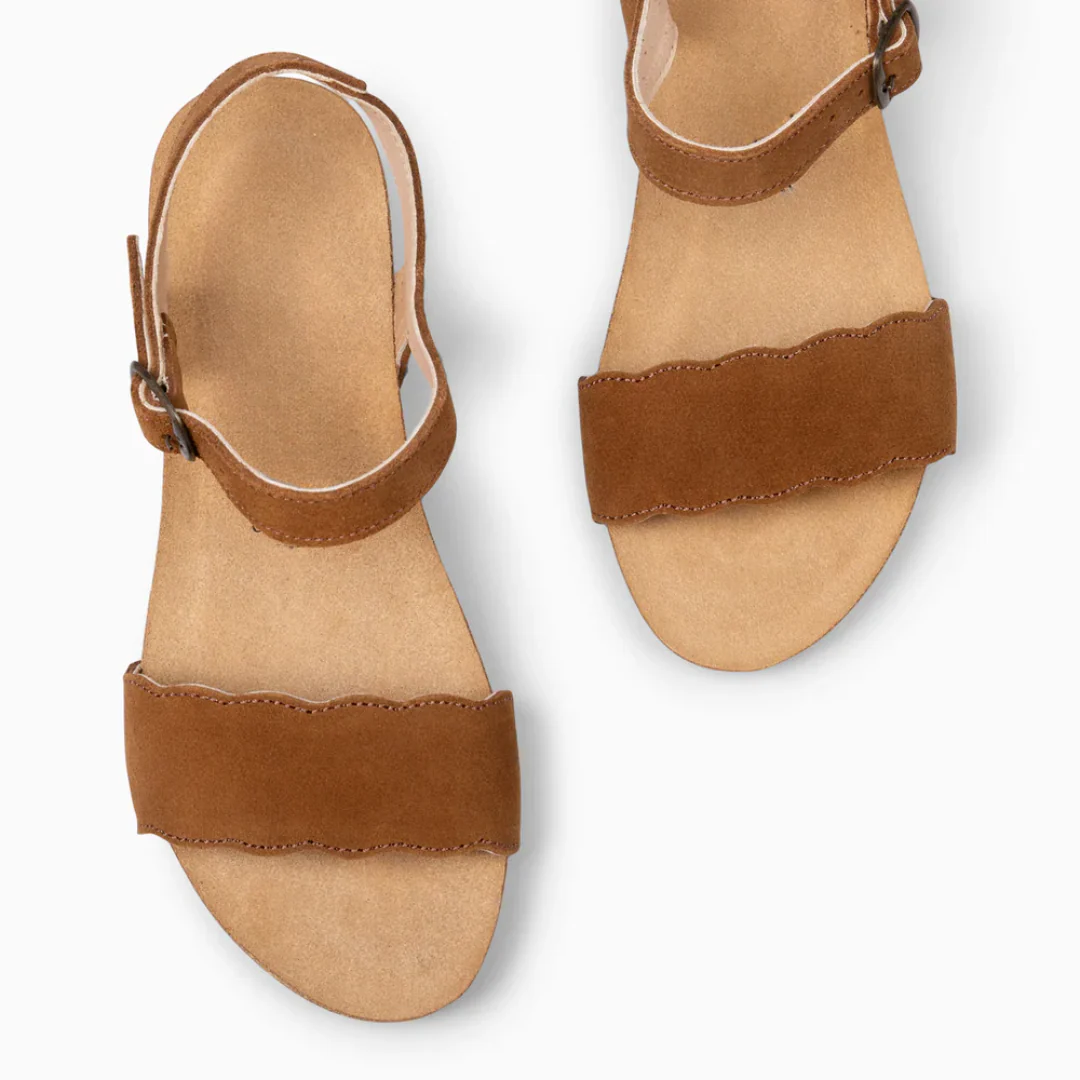 Sandalias de Cu帽a en Cuero para mujer - Imagen 5