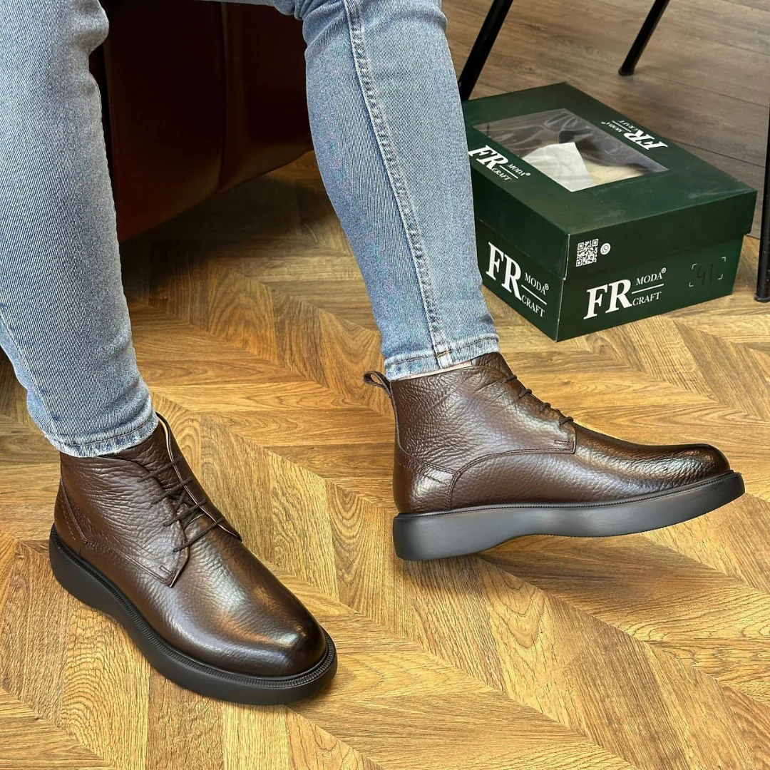 Botas en Cuero de Textura Rugosa para Hombre - Imagen 9
