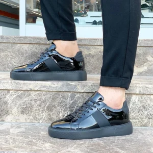 Zapatillas de cuero para hombre con suela gruesa y un diseño urbano elegante®