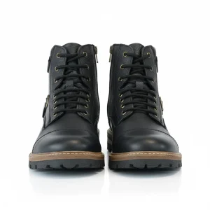 Bota de Cuero Negro con Suela de Alto Agarre Para Hombre®