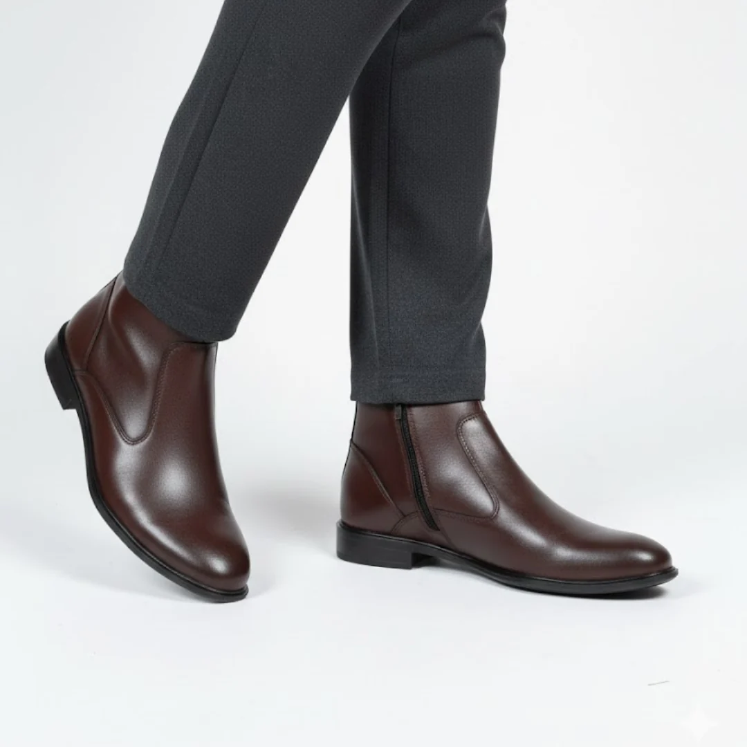 Botas de piel con dise帽o ergon贸mico para hombre - Imagen 5