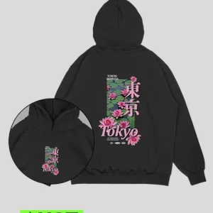 Hoodie negro Tokyo (UNISEX)