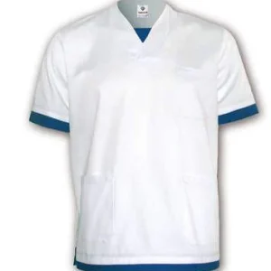 Casaca manga corta bicolor con base blanca