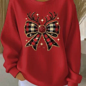 Irene - Suéter navideño con motivo de lazo