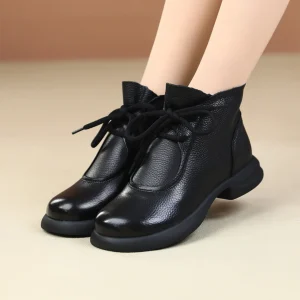 Botines de piel natural con tacón para mujer®