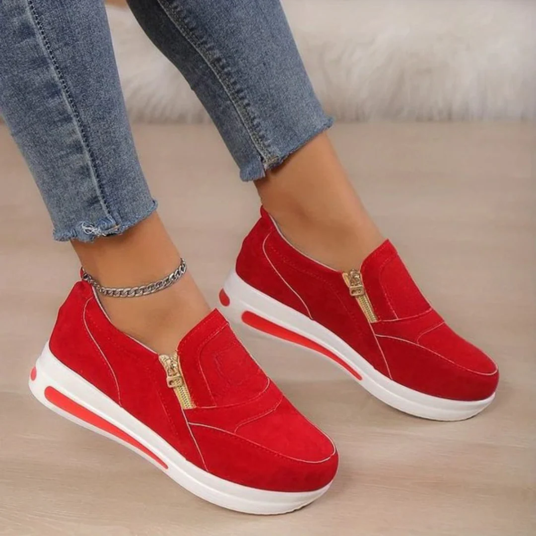 Zapatillas de mujer ligeras y c贸modas con cremallera lateral - Imagen 4