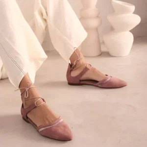 Sandalia Casual en Gamuza Rosa para Mujer