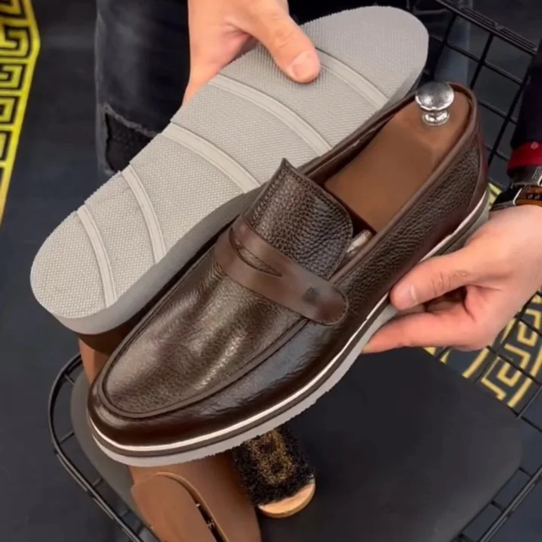 Zapatos Casual de Cuero Cl谩sicos Retro Finos para Hombre - Imagen 4