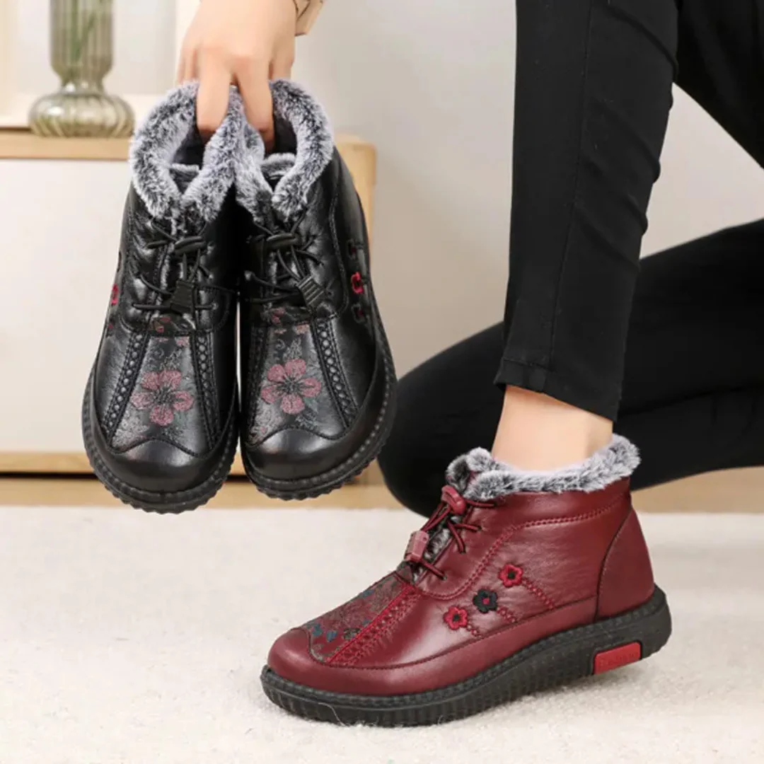 Botines de cuero hechos a mano con suela antideslizante para mujer - Imagen 5