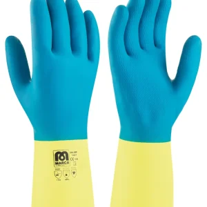 Guante de látex con refuerzo de neopreno, flockado en algodón MA688-LB