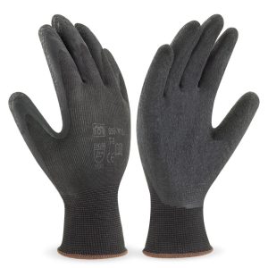 Guante de nylon color negro con recubrimiento de látex MA688-NYL