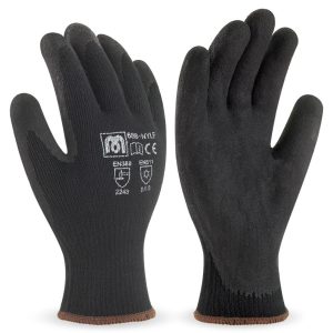 Guante de nylon color negro con recubrimiento de látex MA688-NYLF