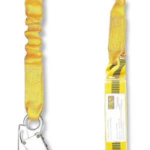 Cinta elástica de 1,50 con absorvedor y dos tipos de mosquetón modelo STEEL FLEX