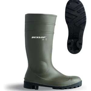 Bota de seguridad de agua de seguridad PVC/Nitrilo verde caña alta