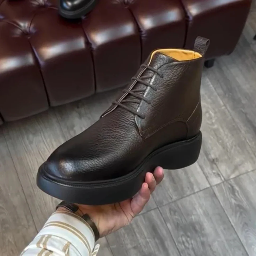 Botas en Cuero de Textura Rugosa para Hombre - Imagen 8